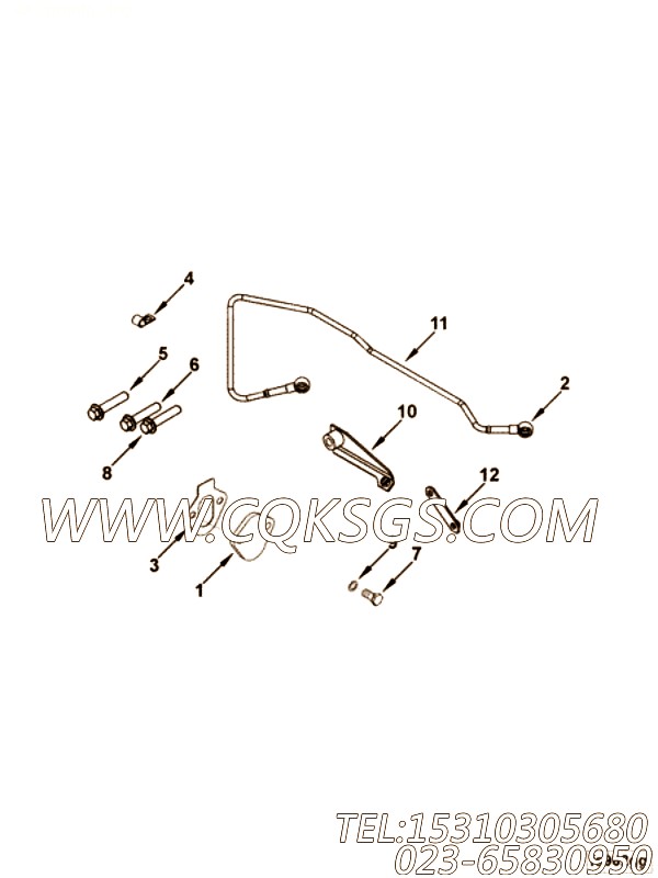 【燃油供应管】康明斯CUMMINS柴油机的4929353 燃油供应管