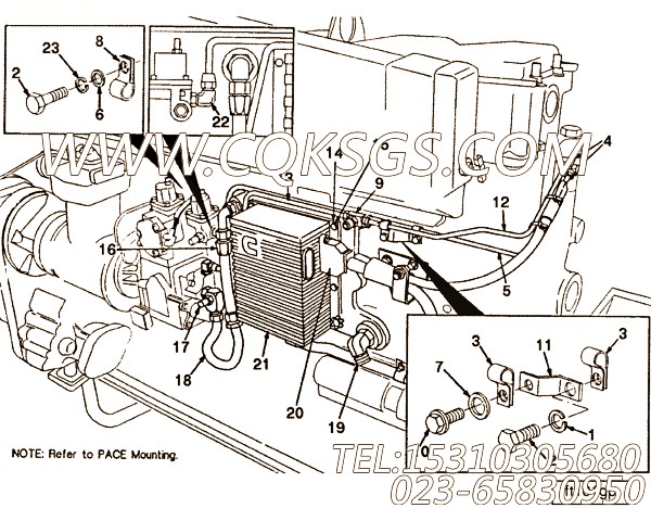 【柴油机ISB3.9-140E40A的进气预热器组】 康明斯平垫圈,参数及图片