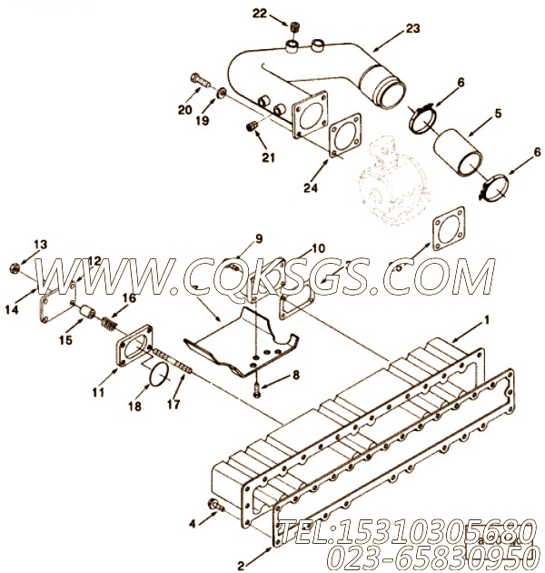 【空气交叉连接】康明斯CUMMINS柴油机的3079954 空气交叉连接