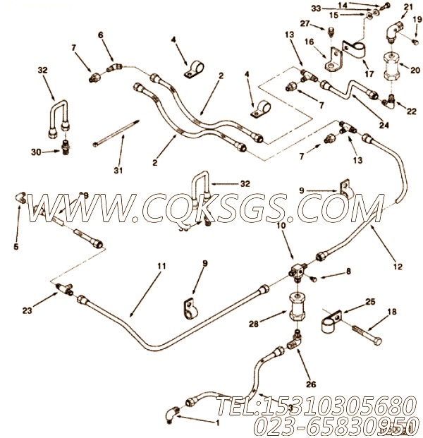用于进口VTA28柴油机燃油管