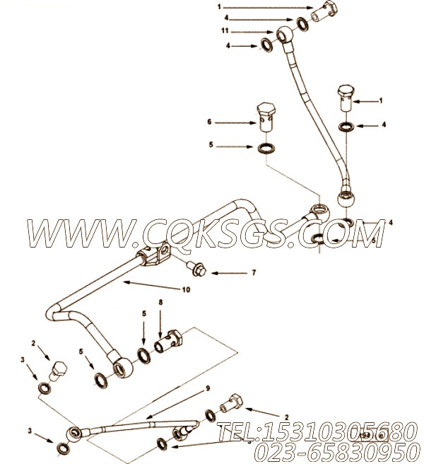 【燃油引流管】康明斯CUMMINS柴油机的3943595 燃油引流管