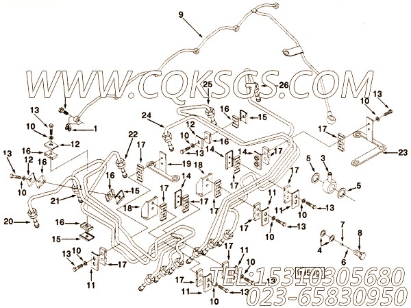 【管支撑】康明斯CUMMINS柴油机的3925695 管支撑