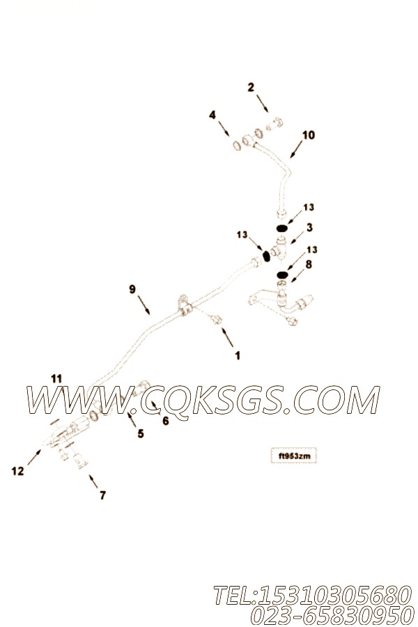 【燃油引流管】康明斯CUMMINS柴油机的3942601 燃油引流管