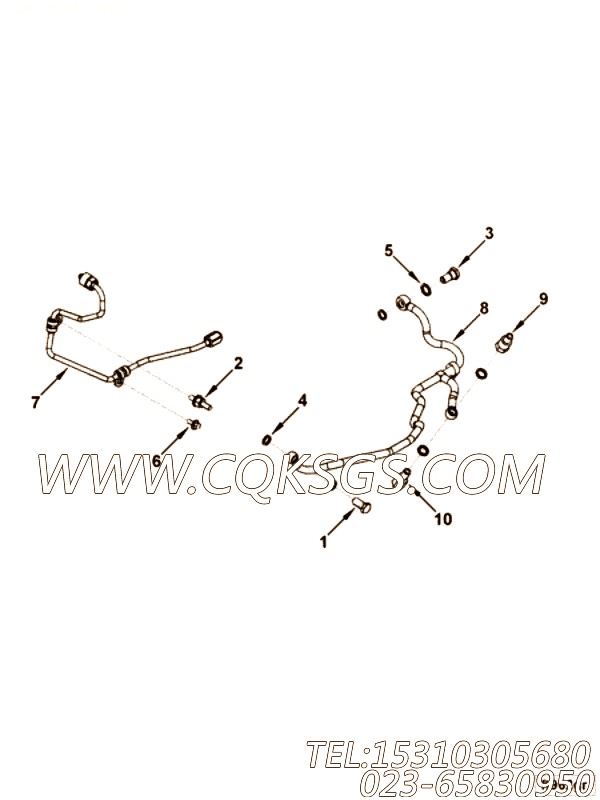 【Screw, Banjo Connector】康明斯CUMMINS柴油机的4937848 Screw, Banjo Connector