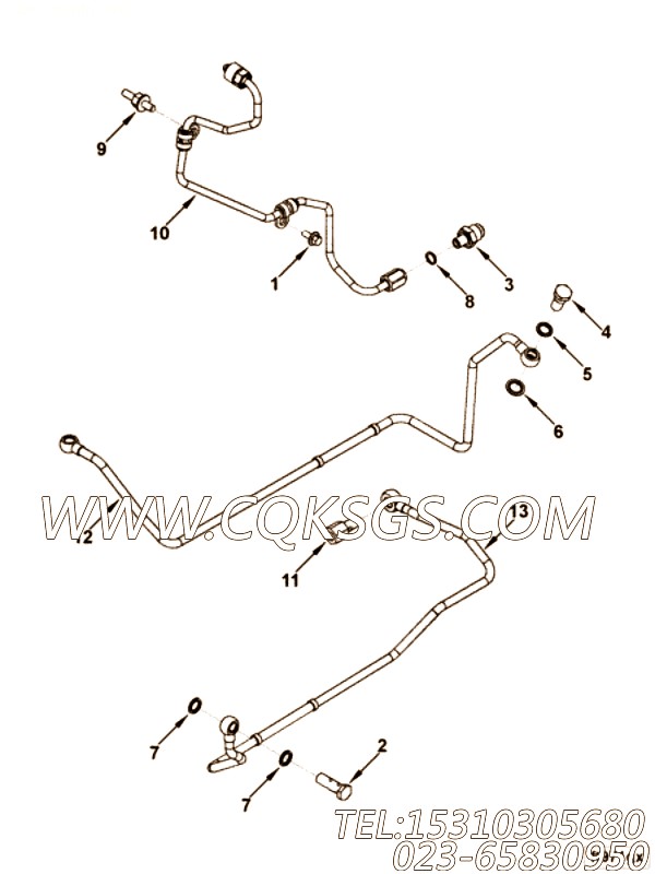 【柔性软管】康明斯CUMMINS柴油机的5267184 柔性软管
