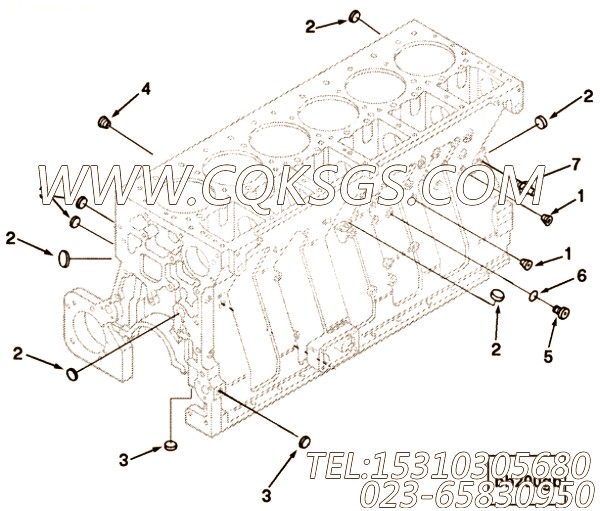 用于进口ISM11柴油机缸体管路
