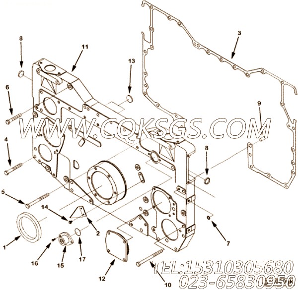 【盖板】康明斯CUMMINS柴油机的3094786 盖板