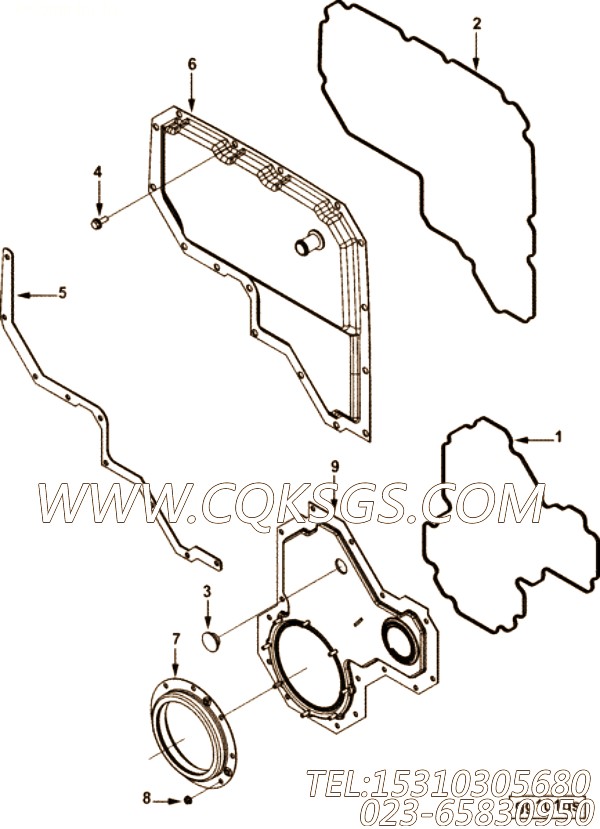 【齿轮罩】康明斯CUMMINS柴油机的3684257 齿轮罩