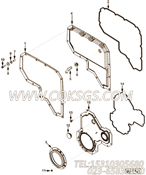 【齿轮罩】康明斯CUMMINS柴油机的3684274 齿轮罩