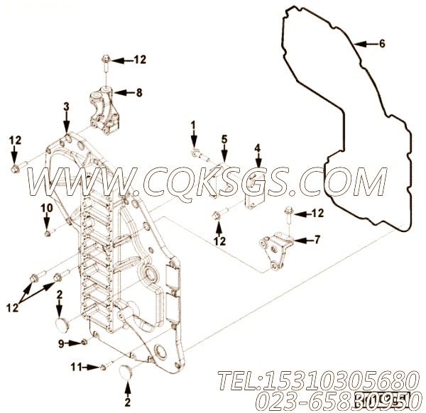 【齿轮封面支撑的】康明斯CUMMINS柴油机的3686078 齿轮封面支撑的