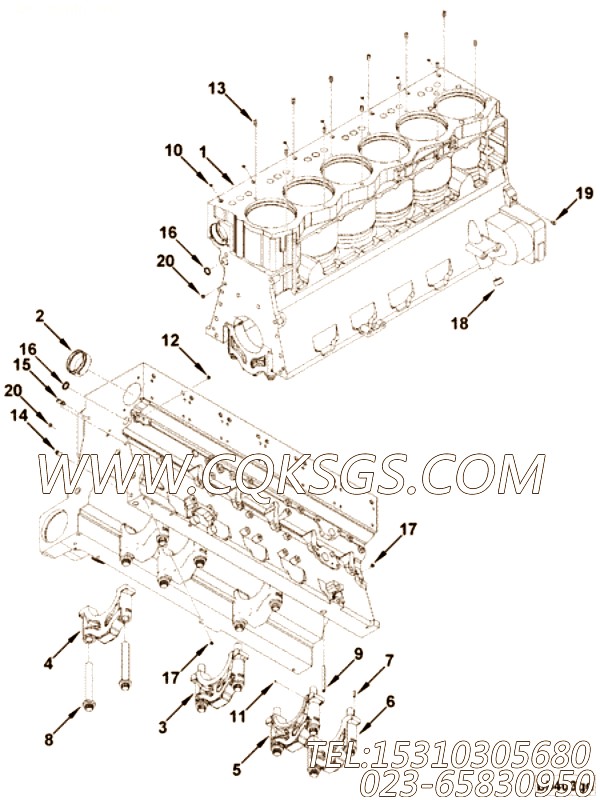 【汽缸体】康明斯CUMMINS柴油机的3088303 汽缸体