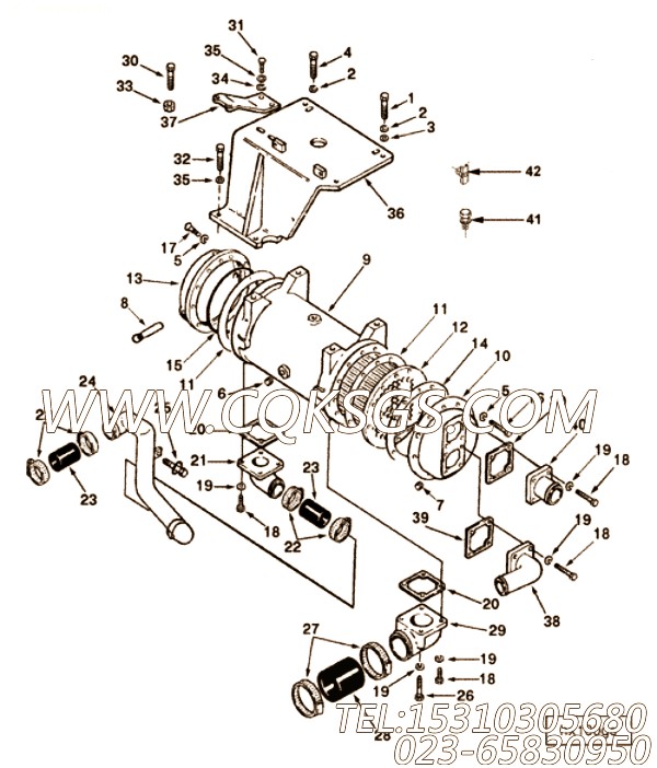 3055769海水泵衬垫,用于康明斯KTA19-G4(M)发动机热交换器管路组,【船用】配件