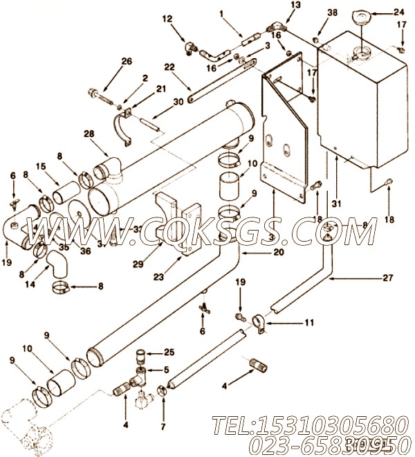 【软管】康明斯CUMMINS柴油机的3910580 软管