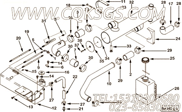 【软管】康明斯CUMMINS柴油机的3918923 软管