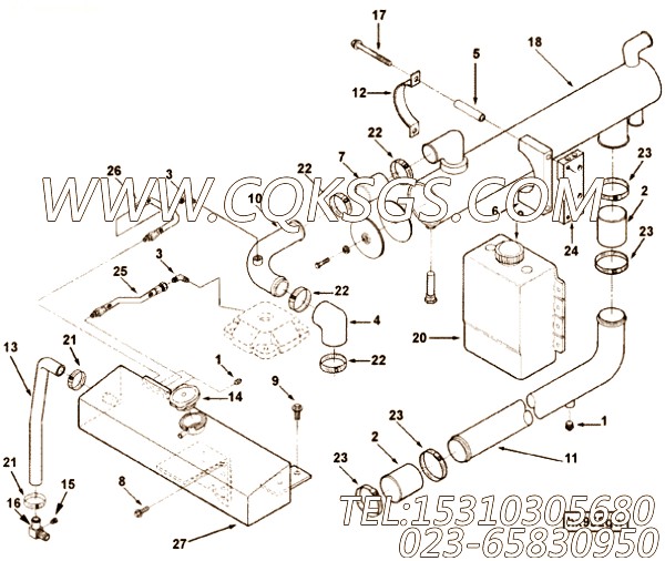 【软管】康明斯CUMMINS柴油机的3905089 软管