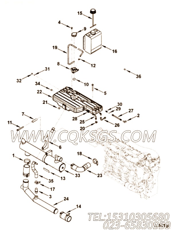 【排气管】康明斯CUMMINS柴油机的3972902 排气管