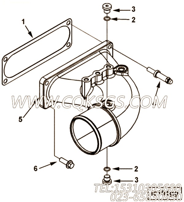 用于进口QSX15发动机进气管接头
