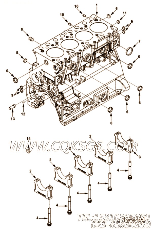 【汽缸体】康明斯CUMMINS柴油机的C6205211503 汽缸体