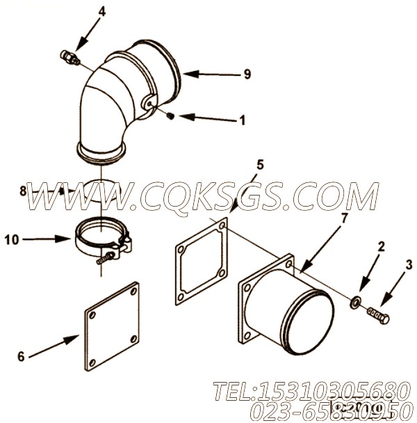 【进气口管】康明斯CUMMINS柴油机的3256578 进气口管