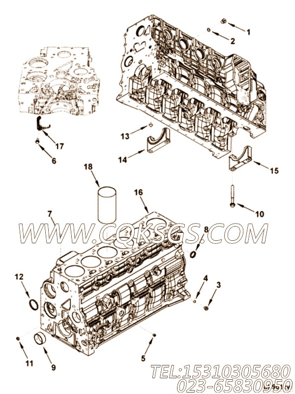【汽缸体】康明斯CUMMINS柴油机的4994639 汽缸体
