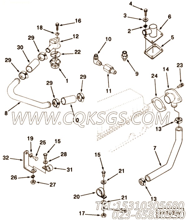 Bracket, Oil Gauge Tube
