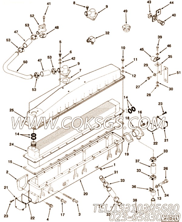 【Tube, Water Transfer】康明斯CUMMINS柴油机的3251047 Tube, Water Transfer