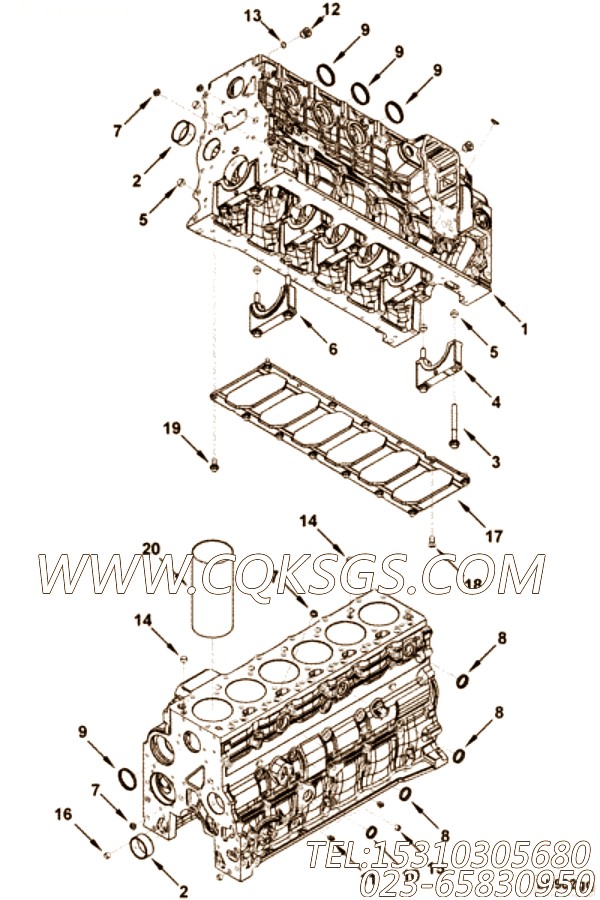 【汽缸体】康明斯CUMMINS柴油机的4090080 汽缸体