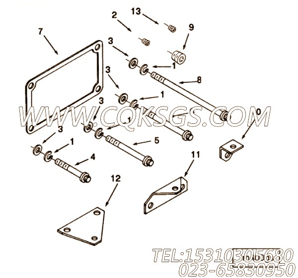 【噪音面板支架】康明斯CUMMINS柴油机的3010627 噪音面板支架