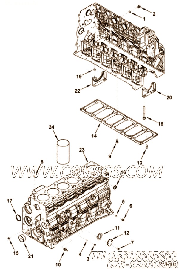 【汽缸体】康明斯CUMMINS柴油机的3963353 汽缸体