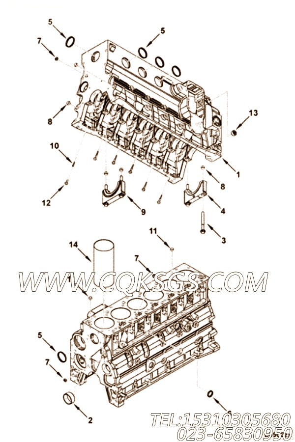 【汽缸体】康明斯CUMMINS柴油机的4891532 汽缸体