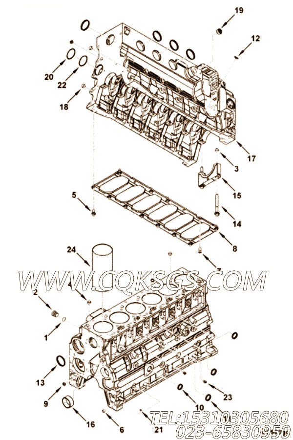 【汽缸体】康明斯CUMMINS柴油机的3970791 汽缸体