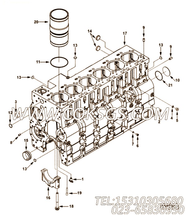 【汽缸体】康明斯CUMMINS柴油机的3965946 汽缸体