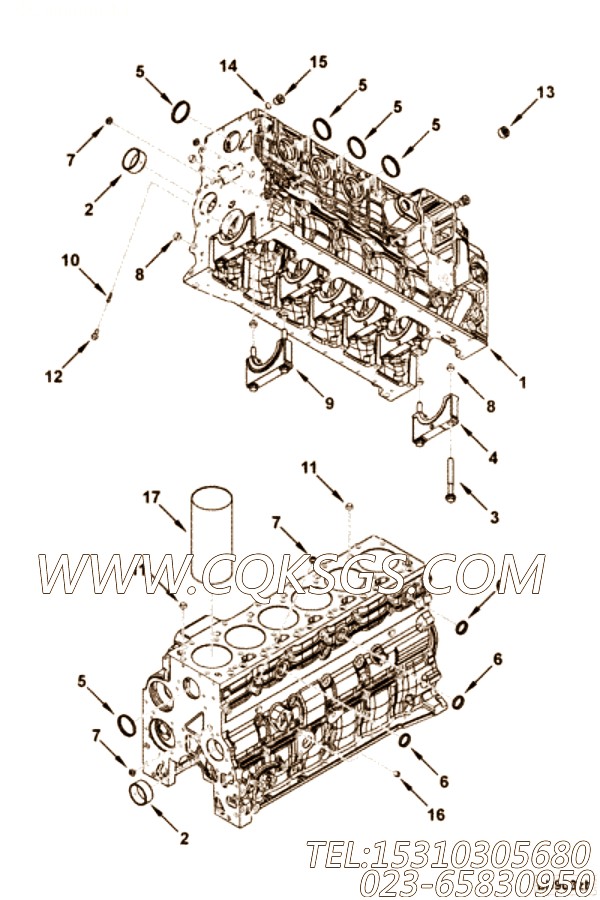 【汽缸体】康明斯CUMMINS柴油机的4897339 汽缸体
