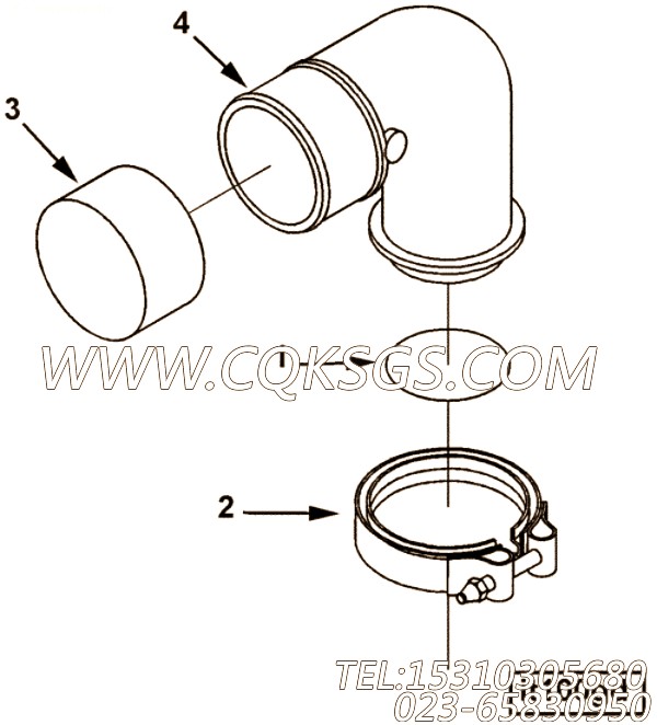 【空气传输连接】康明斯CUMMINS柴油机的3102862 空气传输连接