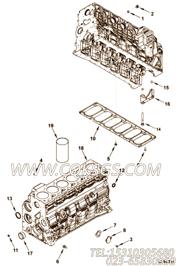 【汽缸体】康明斯CUMMINS柴油机的3969918 汽缸体