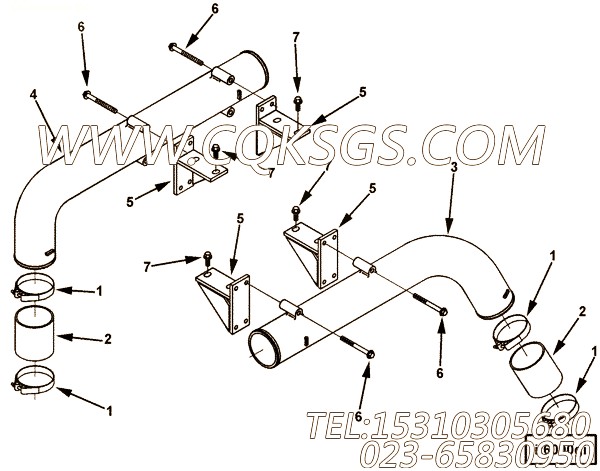 【进气口连接】康明斯CUMMINS柴油机的3092820 进气口连接