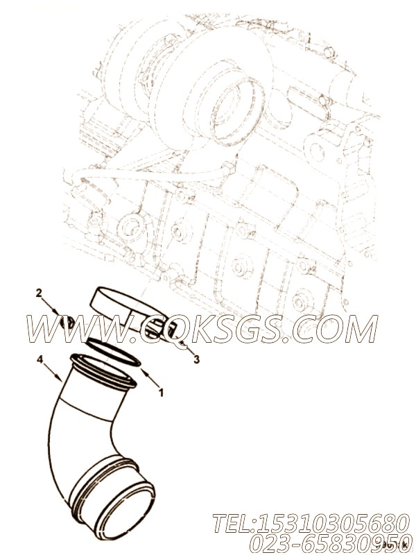 【空气输送管道】康明斯CUMMINS柴油机的3967478 空气输送管道