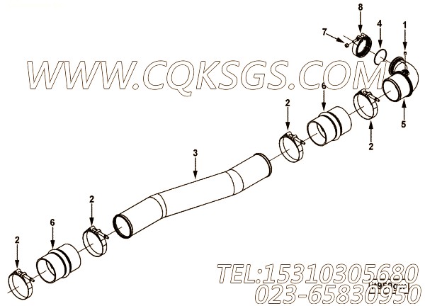 【空气输送管】康明斯CUMMINS柴油机的3815979 空气输送管