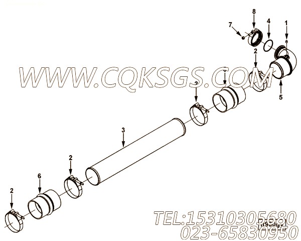 【空气输送管】康明斯CUMMINS柴油机的3815998 空气输送管