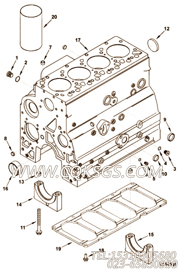 【汽缸体】康明斯CUMMINS柴油机的3979134 汽缸体