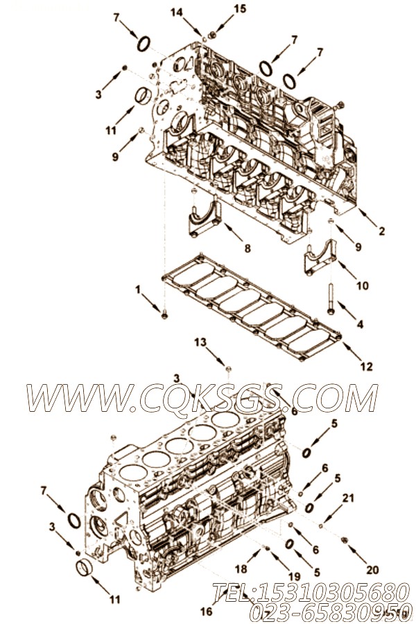 【汽缸体】康明斯CUMMINS柴油机的4931695 汽缸体