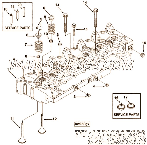 【气缸盖】康明斯CUMMINS柴油机的3968726 气缸盖