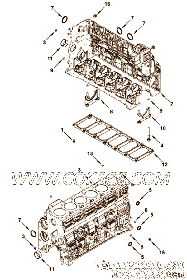 【汽缸体】康明斯CUMMINS柴油机的4933928 汽缸体