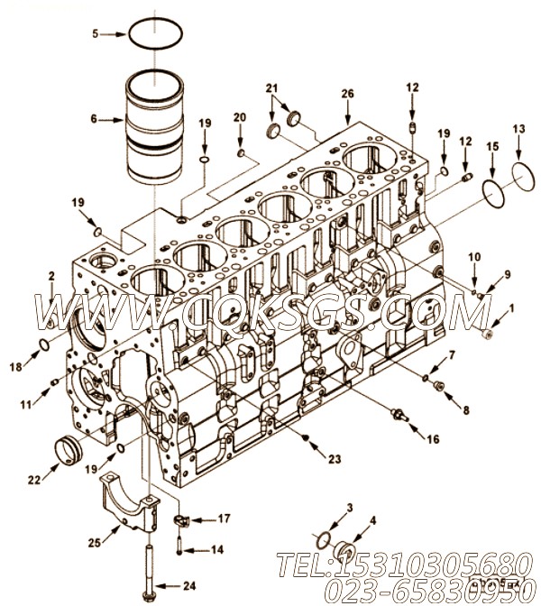 【汽缸体】康明斯CUMMINS柴油机的4938634 汽缸体
