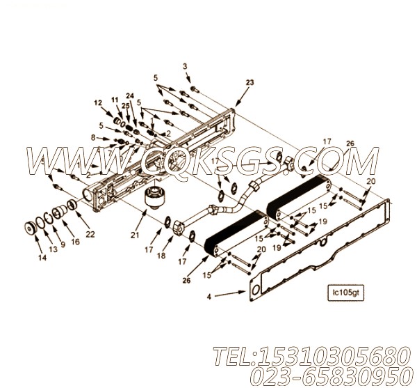 【机油滤头】康明斯CUMMINS柴油机的3682413 机油滤头