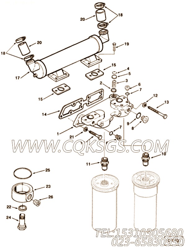 【机油滤头】康明斯CUMMINS柴油机的3882908 机油滤头
