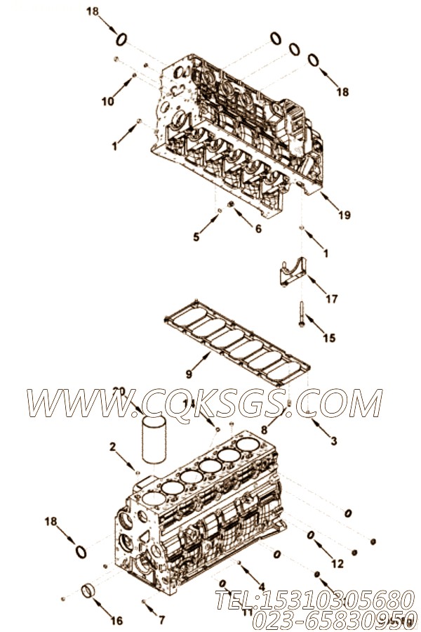 【汽缸体】康明斯CUMMINS柴油机的4939085 汽缸体