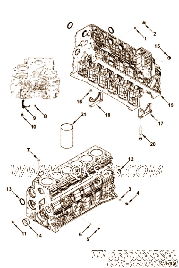 【发动机6BT5.9-M120的前端齿轮系附件驱动组】 康明斯碗形塞,参数及图片