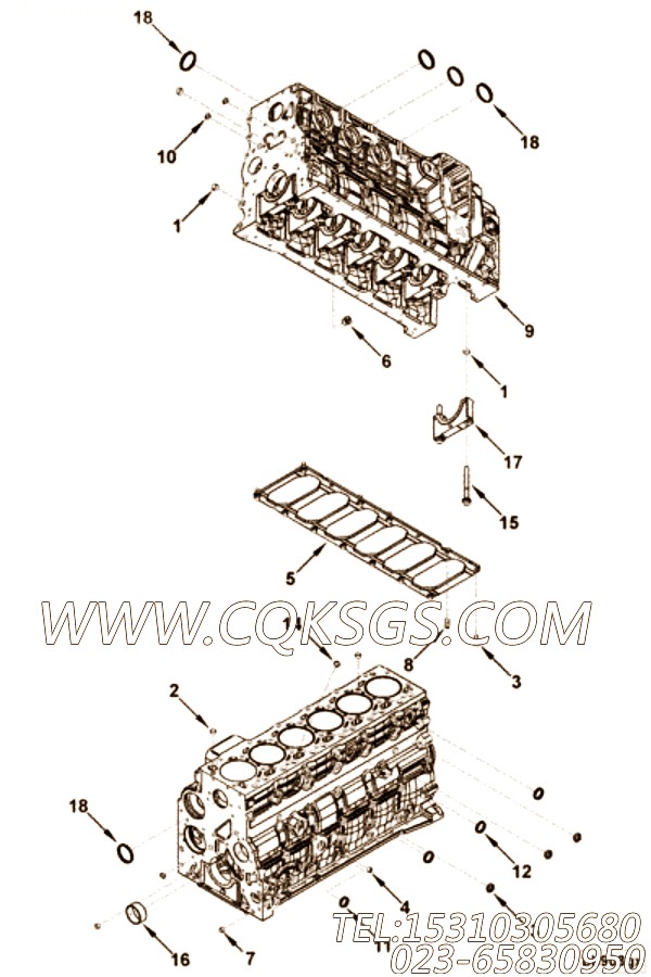 【汽缸体】康明斯CUMMINS柴油机的4930877 汽缸体