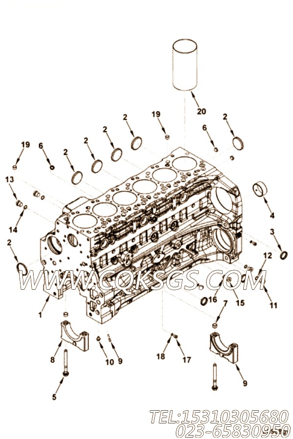 【汽缸体】康明斯CUMMINS柴油机的4895687 汽缸体